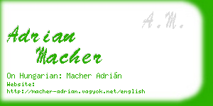 adrian macher business card