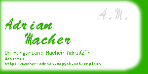 adrian macher business card